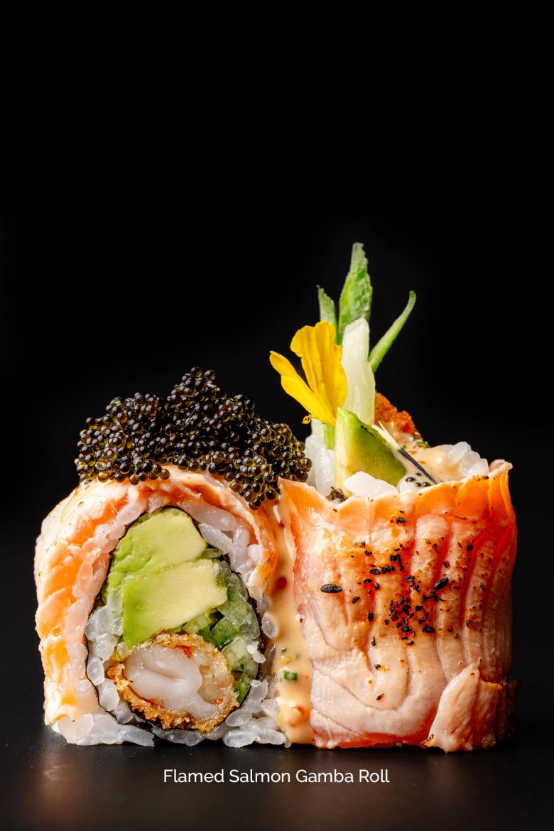Flamed Salmon Gamba Roll